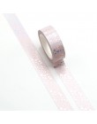 Nowy 1PC srebrna folia serca Washi taśma ryżu papier diy Scrapbooking taśma samoprzylepna z wzorami 1.5cm * 10m artykuły papiern