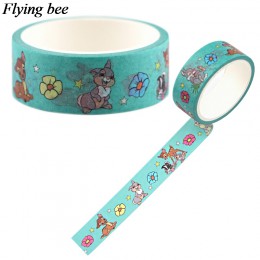 Flyingbee 15mmX5m papierowa taśma washi Fawn cartoon samoprzylepna taśma diy do scrapbookingu etykieta samoprzylepna maskująca T