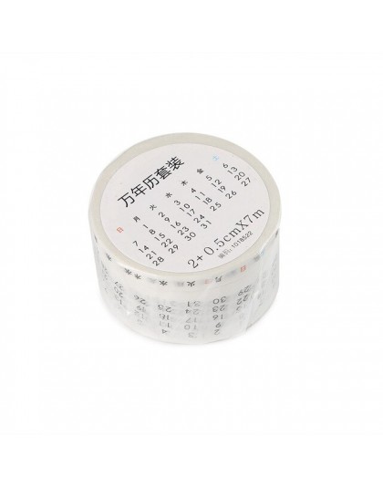 Miesięczny tygodniowy kalendarz daty taśma Washi kreatywny Planner Scrapbooking DIY etykieta samoprzylepna taśma maskująca szkol