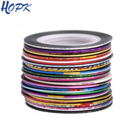 30 sztuk/zestaw Laser 3D Striping taśmy washi Tape zestaw linii DIY taśma klejąca Scrapbooking paznokci naklejka dekoracyjna taś