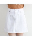 Lucyever moda koreański lato kobiety spódnica denim wysoka talia czarny mini spódniczki pakiet hip niebieskie dżinsy harajuku pl
