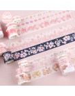 Pan papieru 3 sztuk/pudło japoński Sakura Cherry Blossom Scrapbooking DIY różowy Washi taśma Bullet Journaling dekoracji taśmy m