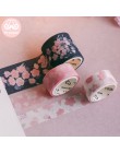 Pan papieru 3 sztuk/pudło japoński Sakura Cherry Blossom Scrapbooking DIY różowy Washi taśma Bullet Journaling dekoracji taśmy m