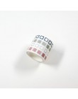 Kolor geometryczny wzór Washi taśma rolka do czyszczenia ubrań maskująca taśma klejąca do rzemiosła Diy dekoracje do scrapbookin