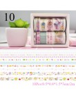 10 sztuk/partia wiśni kwiaty Washi taśmy Flamingo jednorożec klej dekoracyjny taśmy maskujące dla Scrapbooking Decor śliczne Pap