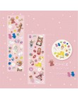 Słodki miś herbatniki bukiet przezroczysty zestaw taśm washi japoński PET naklejki Scrapbooking klej taśmy washi taśmy Kawaii st