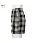Sisterlinda Vintage czarna spódnica Mini w szkocką kratkę kobiet wysokiej talii Mini spódnica Fashion Office Lady Party boczne s