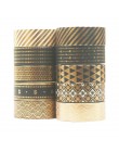 10 rolek/zestaw czarne złoto taśmy Washi Tape zestaw papieru festiwal DIY Scrapbooking taśma samoprzylepna z wzorami dekoracyjne