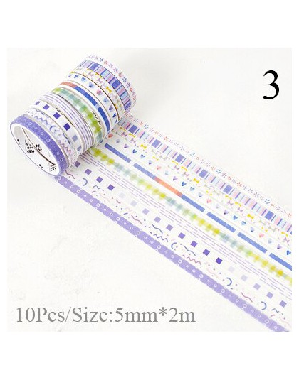 10 sztuk/zestaw Kawaii taśma maskująca śliczne taśmy washi Tape zestaw dekoracyjna taśma klejąca dla dzieci DIY Scrapbooking pam