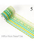 10 sztuk/zestaw Kawaii taśma maskująca śliczne taśmy washi Tape zestaw dekoracyjna taśma klejąca dla dzieci DIY Scrapbooking pam