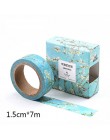 7m * 15mm DIY śliczne Kawaii Van Gogh dekoracyjne taśmy Washi rocznika taśma klejąca do Scrapbooking pamiętnik szkolne materiały
