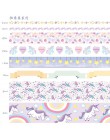 10 sztuk/paczka jednorożec Flamingo kwiaty wiśni zestaw taśm washi taśma dekoracyjna do papierowych etykiet naklejka maskująca t
