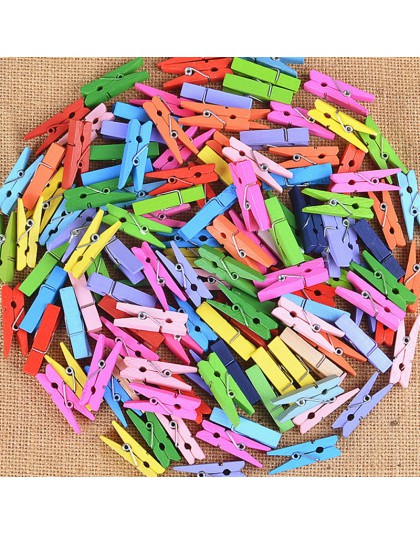 50 sztuk Mini kolorowe klamerka materiały biurowe zdjęcie Memo Peg Pin DIY Craft pocztówka klipy do dekoracji długość 2.5cm
