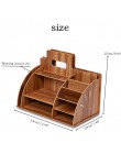 Wood Organizer na biurko biuro biurowe obsadka do pióra drewniany sortownik z szufladą Organizer Pen Pencil Organizer