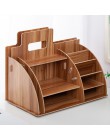 Wood Organizer na biurko biuro biurowe obsadka do pióra drewniany sortownik z szufladą Organizer Pen Pencil Organizer