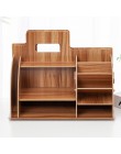 Wood Organizer na biurko biuro biurowe obsadka do pióra drewniany sortownik z szufladą Organizer Pen Pencil Organizer