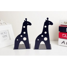 Nowy 2 sztuk/zestaw śliczne żyrafa i słoń stojak na książki Cartoon Metal Bookend czytanie stojak na książkę półka