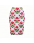 Moda zachodnia wspaniały złoty kwiatowy print kobiety spódnice ołówkowe S-4XL panie plus rozmiar bodycon saias dziewczyny faldas