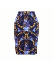 Moda zachodnia wspaniały złoty kwiatowy print kobiety spódnice ołówkowe S-4XL panie plus rozmiar bodycon saias dziewczyny faldas