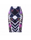 Moda zachodnia wspaniały złoty kwiatowy print kobiety spódnice ołówkowe S-4XL panie plus rozmiar bodycon saias dziewczyny faldas
