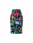 Moda zachodnia wspaniały złoty kwiatowy print kobiety spódnice ołówkowe S-4XL panie plus rozmiar bodycon saias dziewczyny faldas
