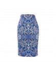 Moda zachodnia wspaniały złoty kwiatowy print kobiety spódnice ołówkowe S-4XL panie plus rozmiar bodycon saias dziewczyny faldas
