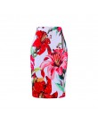 Moda zachodnia wspaniały złoty kwiatowy print kobiety spódnice ołówkowe S-4XL panie plus rozmiar bodycon saias dziewczyny faldas