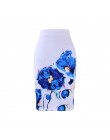 Moda zachodnia wspaniały złoty kwiatowy print kobiety spódnice ołówkowe S-4XL panie plus rozmiar bodycon saias dziewczyny faldas