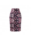 Moda zachodnia wspaniały złoty kwiatowy print kobiety spódnice ołówkowe S-4XL panie plus rozmiar bodycon saias dziewczyny faldas
