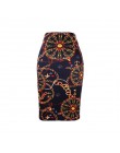 Moda zachodnia wspaniały złoty kwiatowy print kobiety spódnice ołówkowe S-4XL panie plus rozmiar bodycon saias dziewczyny faldas