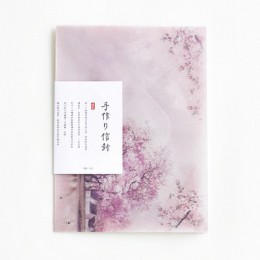 Mr Paper 3 sztuk/partia 4 wzory koperty papierowe siarczan z pieczęcią naklejki Sakura Cherry Blossom kreatywny różowy Kawaii pr
