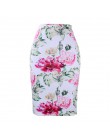 Moda zachodnia wspaniały złoty kwiatowy print kobiety spódnice ołówkowe S-4XL panie plus rozmiar bodycon saias dziewczyny faldas