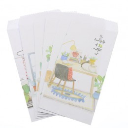 6 sztuk/worek Cute Cartoon chiński koperta naturalny liść koperta dziecko Student Craft prezent papiernicze szkolne materiały bi