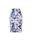 Moda zachodnia wspaniały złoty kwiatowy print kobiety spódnice ołówkowe S-4XL panie plus rozmiar bodycon saias dziewczyny faldas