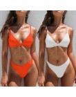 Seksowne Bikini w jednolitym kolorze zestaw kobiet trójkąt stroje kąpielowe nowy niski stan strój kąpielowy lato plaża nosić kob