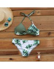 Riseado Sexy zestaw Bikini Push Up stroje kąpielowe kobiety stroje kąpielowe strój kąpielowy kobiety Halter biquini liść drukuj 
