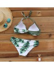 Riseado Sexy zestaw Bikini Push Up stroje kąpielowe kobiety stroje kąpielowe strój kąpielowy kobiety Halter biquini liść drukuj 