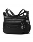 Damskie Casual Hobos Crossbody torby damskie Messenger torby miękkie myte torba na ramię ze skóry PU torebka damska Zipper Decor