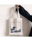 Japonia fala zabawa drukuj dorywczo duża pojemność płótno torba kobieca torba na ramię moda Harajuku Cartoon list Ulzzang Messen