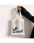 Japonia fala zabawa drukuj dorywczo duża pojemność płótno torba kobieca torba na ramię moda Harajuku Cartoon list Ulzzang Messen