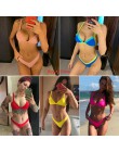 Bikini 2020 jednokolorowy strój kąpielowy kobiety stroje kąpielowe zestaw Bikini Push-Up Patchwork Biquini brazylijski letni pla