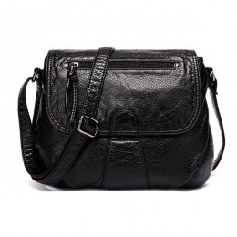 DAUNAVIA czarne małe kobiety torba miękka myte PU skóra Crossbody torba torebka damska torebki Bolsa Feminina Bolsos Muje