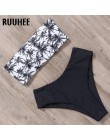 RUUHEE bandażowy strój kąpielowy Bikini kobiety strój kąpielowy Bikini wysokie w talii 2019 strój kąpielowy Push Up Maillot De B