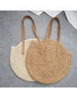 Archiwalne torby słomiane okrągłe torby rattanowe ręcznie robione torby letnie tkane plażowe damskie koło torba na ramię czechy 
