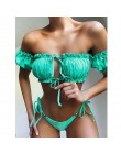 Peachtan Sexy różowe stroje kąpielowe damskie kostium kąpielowy bikini Bandeau 2020 mujer mikro kostium kąpielowy damski Push up