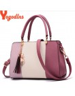Yogodlns marka panie tassel patchwork skrzynki dorywczo mody klapa zakupy strona pracy torebka kobiety torebka na ramię crossbod