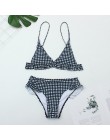 Plaid damskie seksowne Bikini 2019 nowe Push Up Ruffles wyściełane stroje kąpielowe Bikini gorąca sprzedaż strój kąpielowy dla k