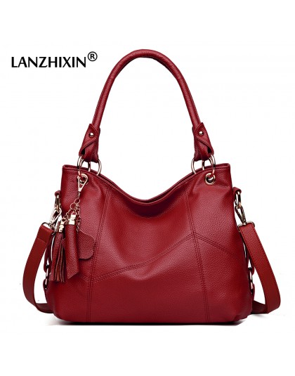 Lanzhixin kobiety skórzane torebki kobiety Messenger torby projektant Crossbody torba na ramię kobiety torba na ramię Top-torby 