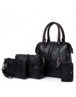 Nowe torebki damskie torebki kobiet torby kompozytowe kobiet PU skórzane torby listonoszki na ramię 4 sztuk/zestaw torebka wysok