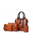 Nowe torebki damskie torebki kobiet torby kompozytowe kobiet PU skórzane torby listonoszki na ramię 4 sztuk/zestaw torebka wysok